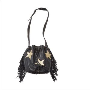 Scotch and Soda black and gold stars bucket bag
